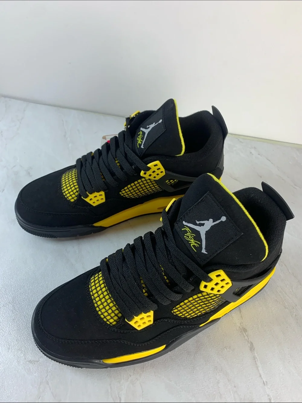 Jordan Black and Yellow Retro Basketball Sneakers